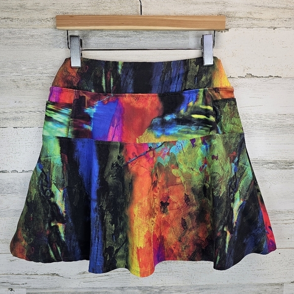 DonaJo Multicolored Abstract Tennis Pickleball Sporty Skorts Skirt Size Large - Picture 4 of 13